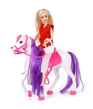 Jasmine Atlı Bebek Beyaz-Pembe