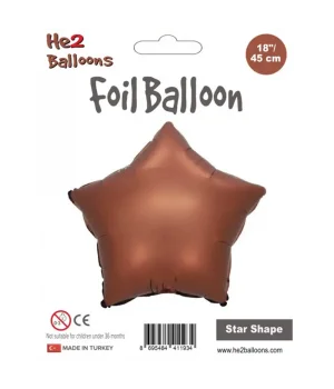 Kahverengi Yıldız Folyo Balon 18