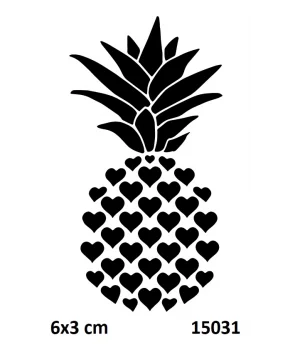 Kalpli Ananas Geçici Dövme Şablonu