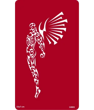 Kanatlı Adam Tribal Dövmesi Geçici Dövme Şablonu