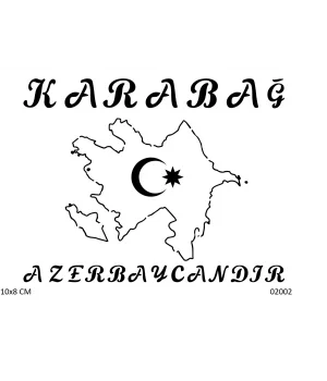 Karabağ Haritası Geçici Dövme Şablonu