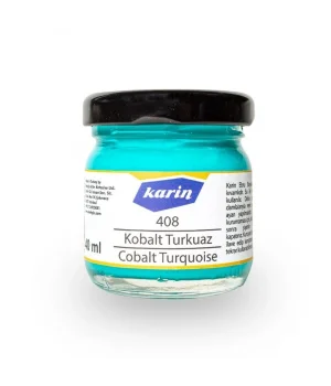 Karin Ebru Boyası 40 ml. 408 Kobalt Turkuaz