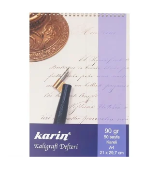 Karin Kaligrafi Defteri Kareli 90 gr. A4 50 yaprak