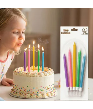 Karışık Renkli  Makaron Pasta Mum Seti 5 Parça