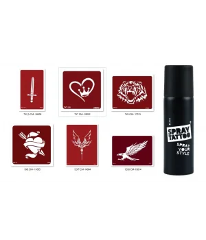 Kılıç Ve Taç Geçici Sprey Dövme Seti Spray Tatto
