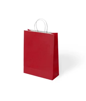 Kırmızı Büküm Saplı Kraft Çanta 18x24cm