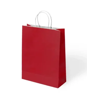 Kırmızı Büküm Saplı Kraft Çanta 31x41cm