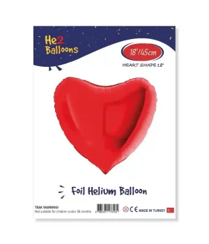 Kırmızı Kalp Folyo Balon 18