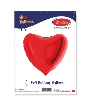 Kırmızı Kalp Folyo Balon 24