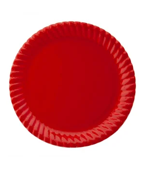 Kırmızı Karton Tabak 23 cm