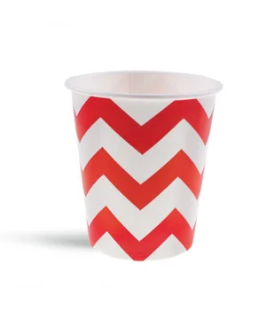 Kırmızı Zigzag Karton Bardak