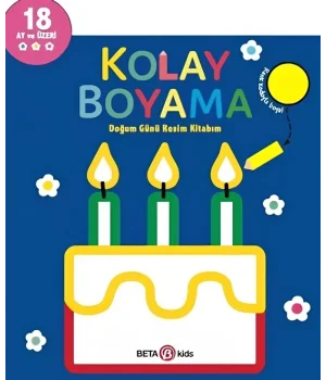 Kolay Boyama Doğum Günü Resim Kitabım