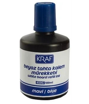 Kraf Beyaz Tahta Kalemi Mürekkebi 100 ml. MAVİ