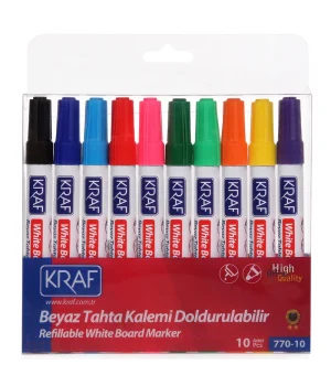 Kraf Doldurulabilir Beyaz Tahta Kalemi 10 Renk Set