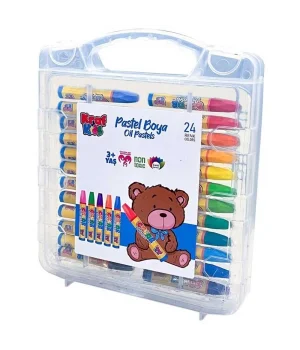 Kraf Kids Pastel Boya 24 Renk Plastik Çantalı