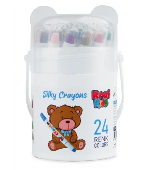 Kraf Kids Silky Crayon Çevirmeli Mum Pastel Boya 24 Renk