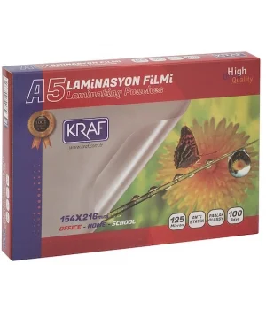 Kraf Laminasyon Filmi Parlak A5 125 Micron 100lü