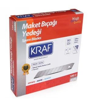 Kraf Maket Bıçağı Yedeği Geniş Ultra Karbon Çelik SK5 100lü Paket