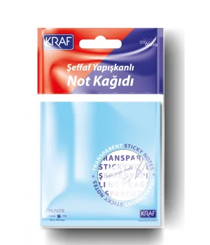 Kraf Şeffaf Post-it Yapışkanlı Not Kağıdı 76x76 mm. 5 Renk 100 yaprak