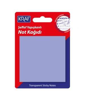 Kraf Şeffaf Post-it Yapışkanlı Not Kağıdı 76x76 mm. 50 yaprak ŞEFFAF MOR