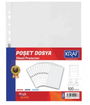 Kraf XL Poşet Dosya A4 100lü Paket