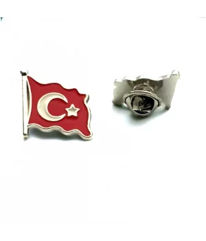 Krom Dalgalı Mineli Bayrak Rozet