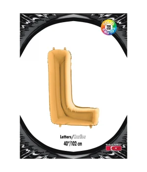 L Harf Altın Folyo Balon 40
