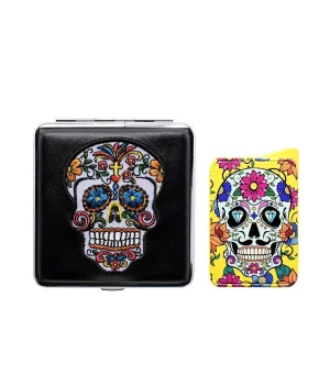 La Catrina Sigara Tabaka ve Çakmak Seti Sarı