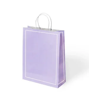 Lila Makaron Büküm Saplı Kraft Çanta 25x31cm