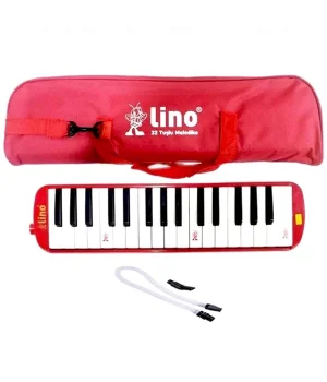 Lino 32 Tuşlu Bez Çantalı Melodika Kırmızı