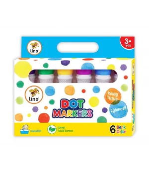 Lino Dot Markers Yıkanabilir Keçeli Boya Kalemi 6 Renk