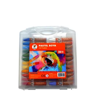 Lino Yağlı Pastel Boya 24 Renk Plastik Kutu