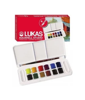 Lukas Aquarell Studio Tablet Sulu Boya Seti 12 Renk 1/2 Tablet