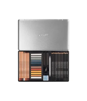 Lyra Rembrandt Sketching Set Karakalem Eskiz Çizim Seti 35li Metal Kutu