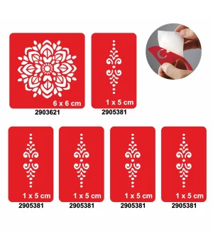 Mandala 5'li Set Geçici Dövme Kına Şablonu