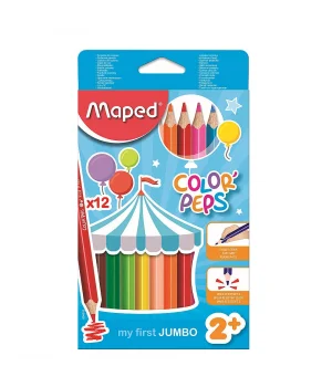 Maped Color PepS Jumbo Üçgen Kuru Boya 12 Renk (834010ZV)