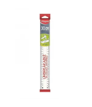Maped Study Kırılmaz Şeffaf Cetvel 30 Cm. (245620)