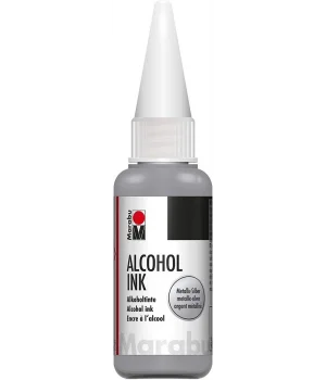 Marabu Alcohol Ink Alkol Bazlı Mürekkep 20 ml. Metallic Silver