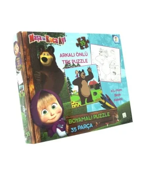 Maşa Koca Ayı Boyamalı Puzzle BEN KAPATTIM