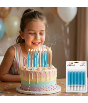 Mavi Doğum Günü Mumu Seti 12 Parça