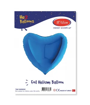 Mavi Kalp Folyo Balon 18