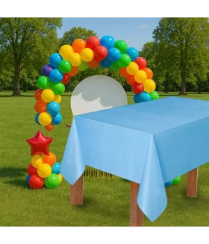 Mavi Plastik Masa Örtüsü