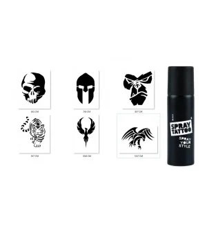 Maymun Ve Miğfer Geçici Sprey Dövme Seti Spray Tatto