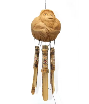 Maymunlu Bambu Rüzgar Çanı