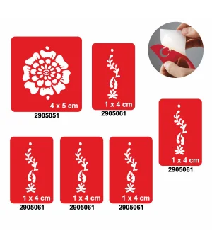 Menekşe 5'li Set Geçici Dövme Kına Şablonu