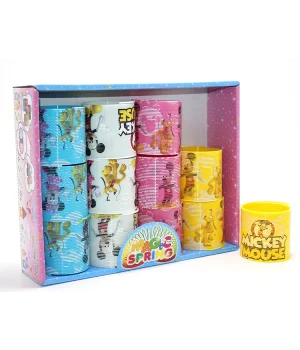 Mickey Mouse Ve Minnie Baskılı Magic Spring Stres Yayı - Standlı Karışık Renk 12Li Seti Alk3985