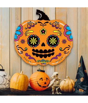 Mighty Pumpkin Sugar Skull Grabo Folyo Balon 23