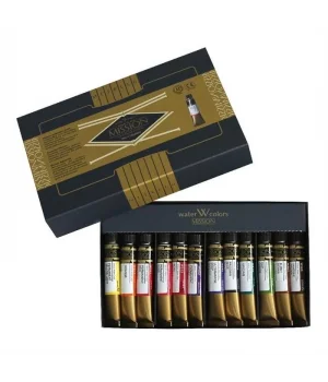 Mijello Mission Gold Class Pigment Tüp Sulu Boya Seti 12 Renk x 7 ml.