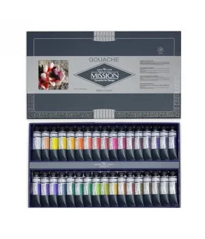 Mijello Mission Titanium Class Pigment Tüp Guaj Boya Seti 15 ml. x 34 Renk