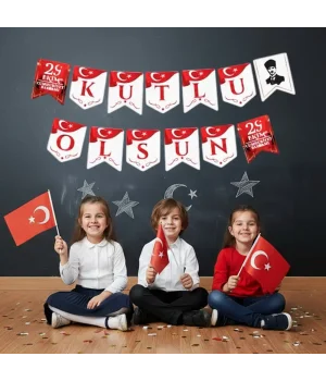 Milli Bayram Kutlama Harf Afiş -29 Ekim Kutlu Olsun-